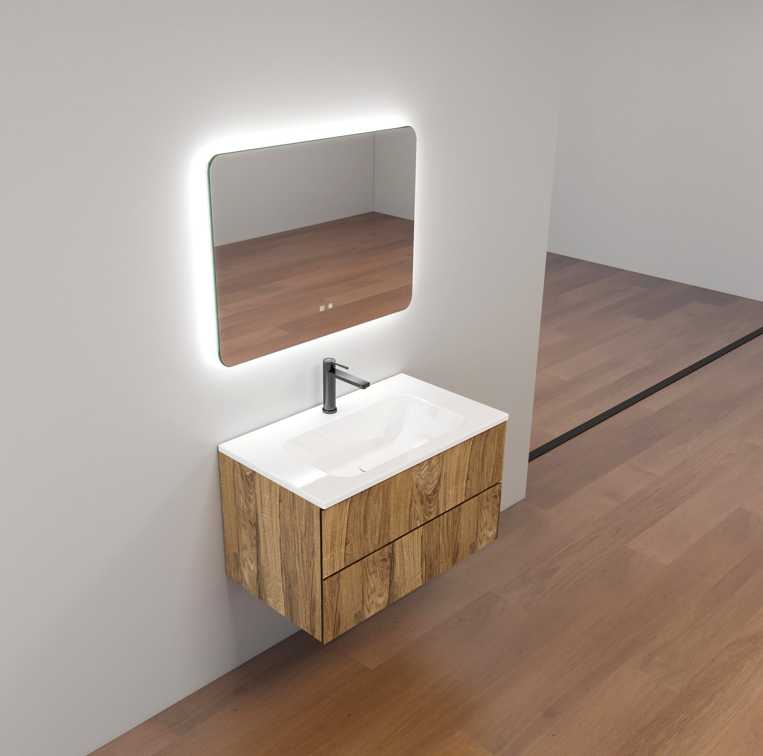 Dubai Badmeubelset 80 cm - Met LED Spiegel - Afbeelding 3