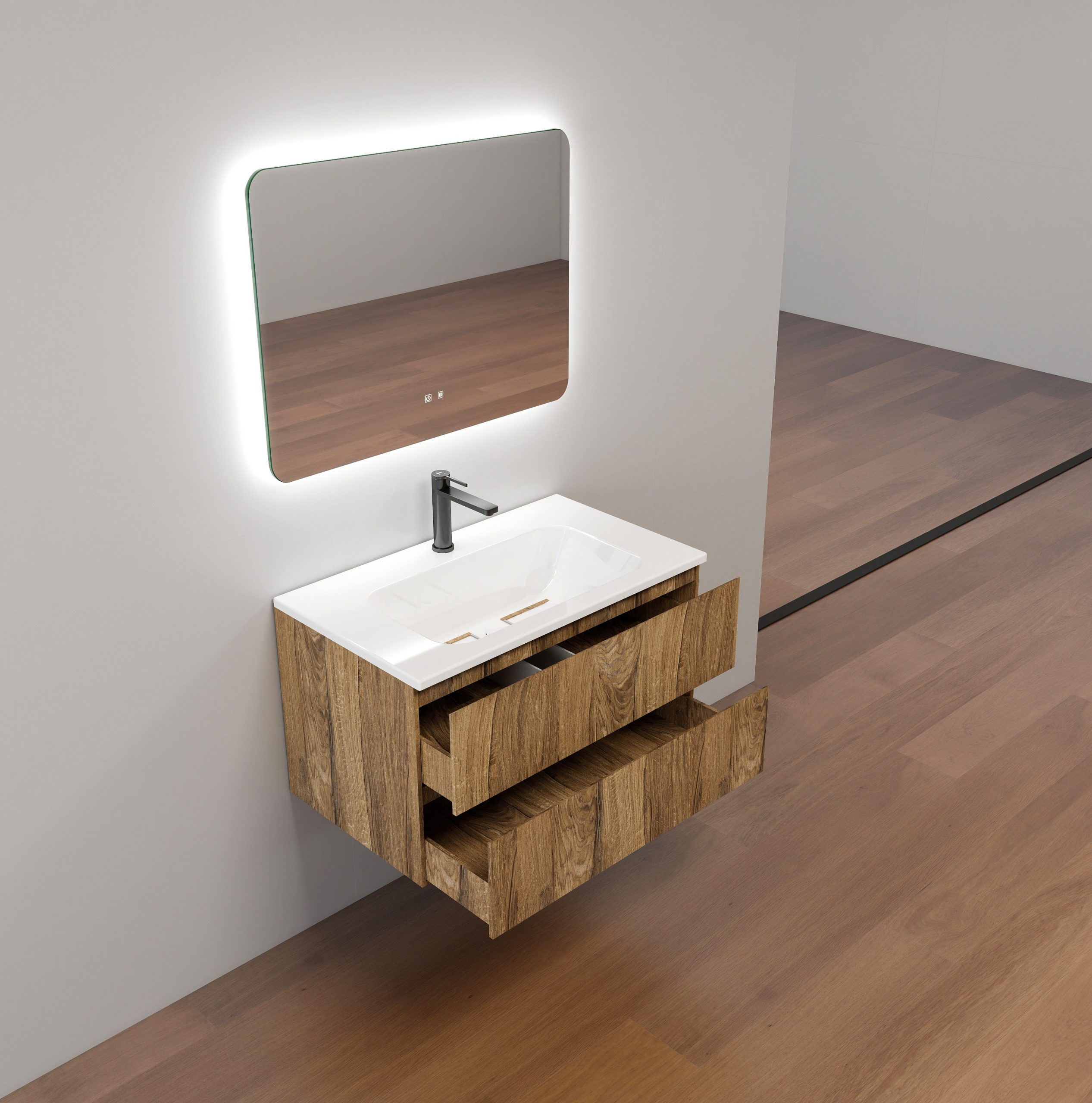 Dubai Badmeubelset 80 cm - Met LED Spiegel - Afbeelding 2
